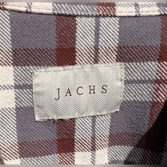 Jachs Heavy Flannel Shirt, Cream Gray Brown, XLT - Picture 3 of 6
